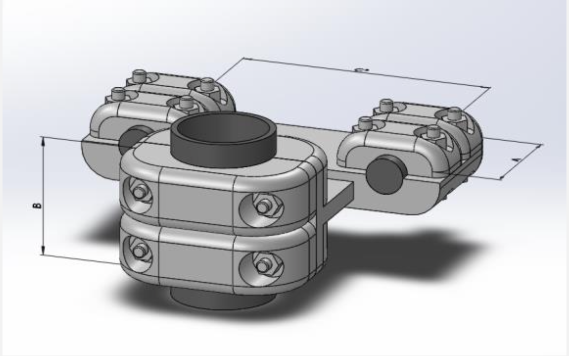 Kẹp rẽ nhánh bắt một ống ra hai dây vuông góc