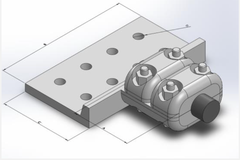 Kẹp cực bản phẳng bắt một dây và cực thiết bị 8 lỗ 1