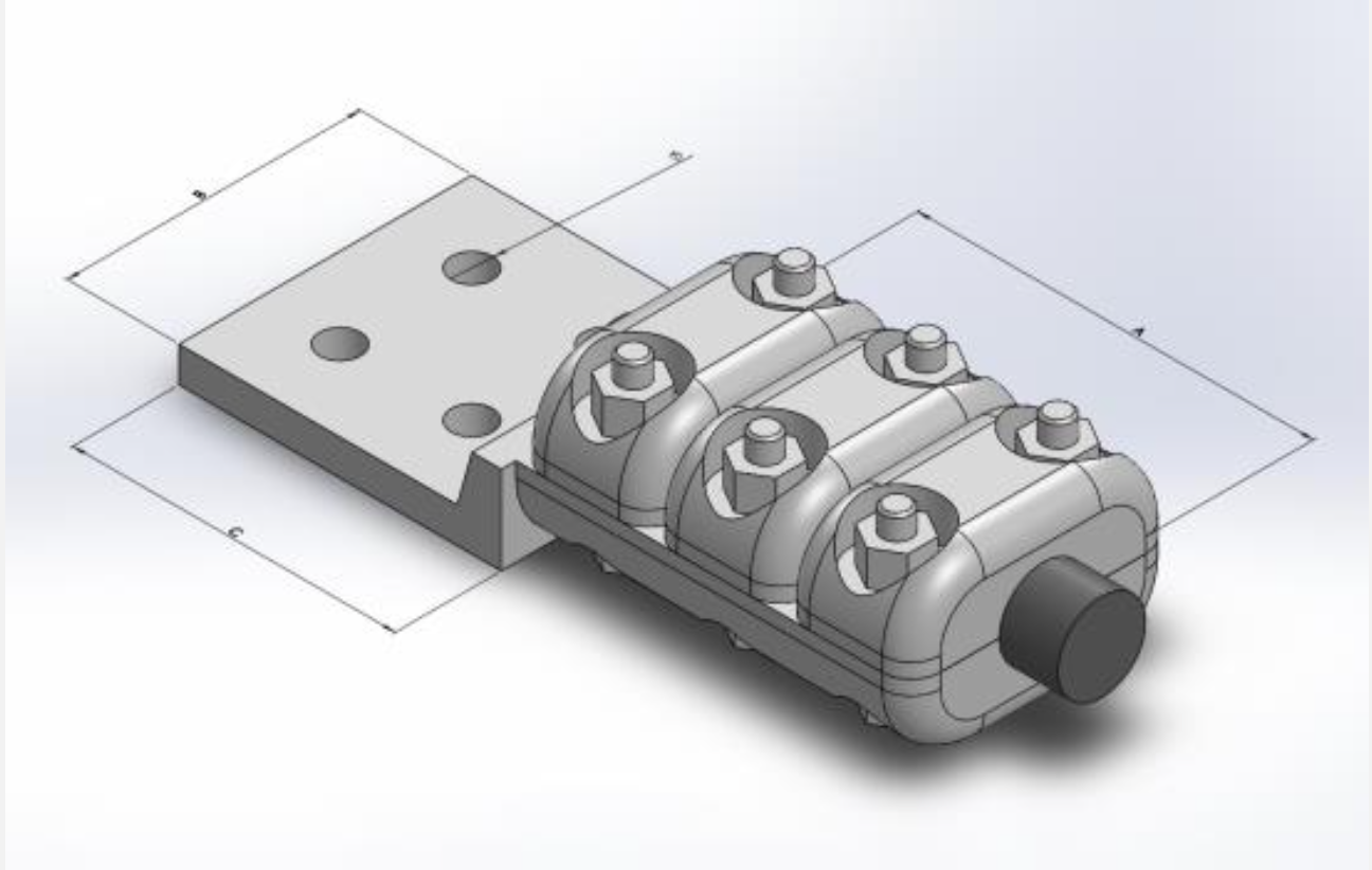 Kẹp cực bản phẳng bắt một dây và cực thiết bị 4 lỗ 3B