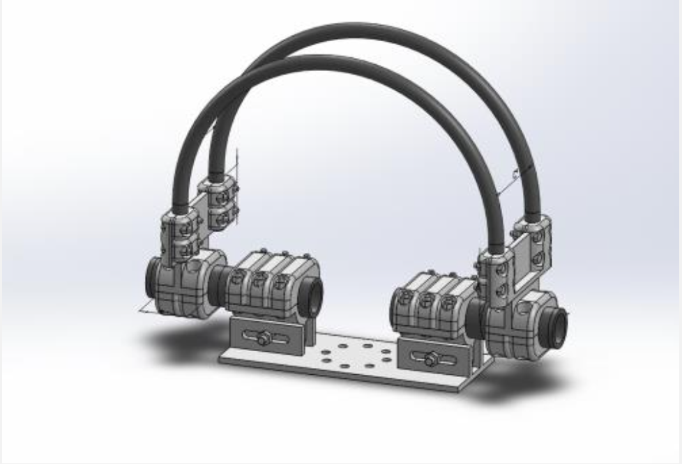 Kẹp cực đỡ 2 thanh dẫn có giãn nở trên sứ 2